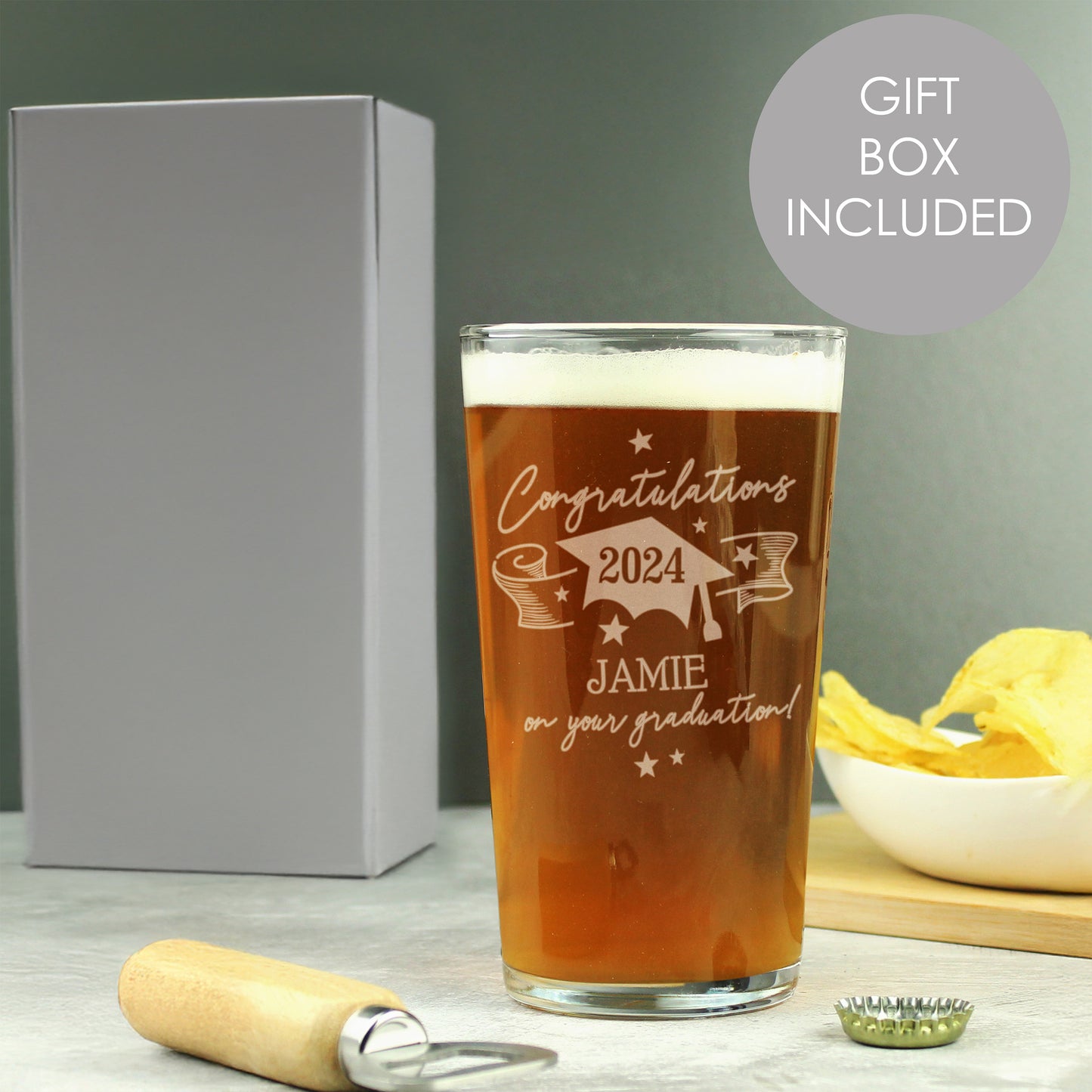 Personalised Graduation Pint Glass