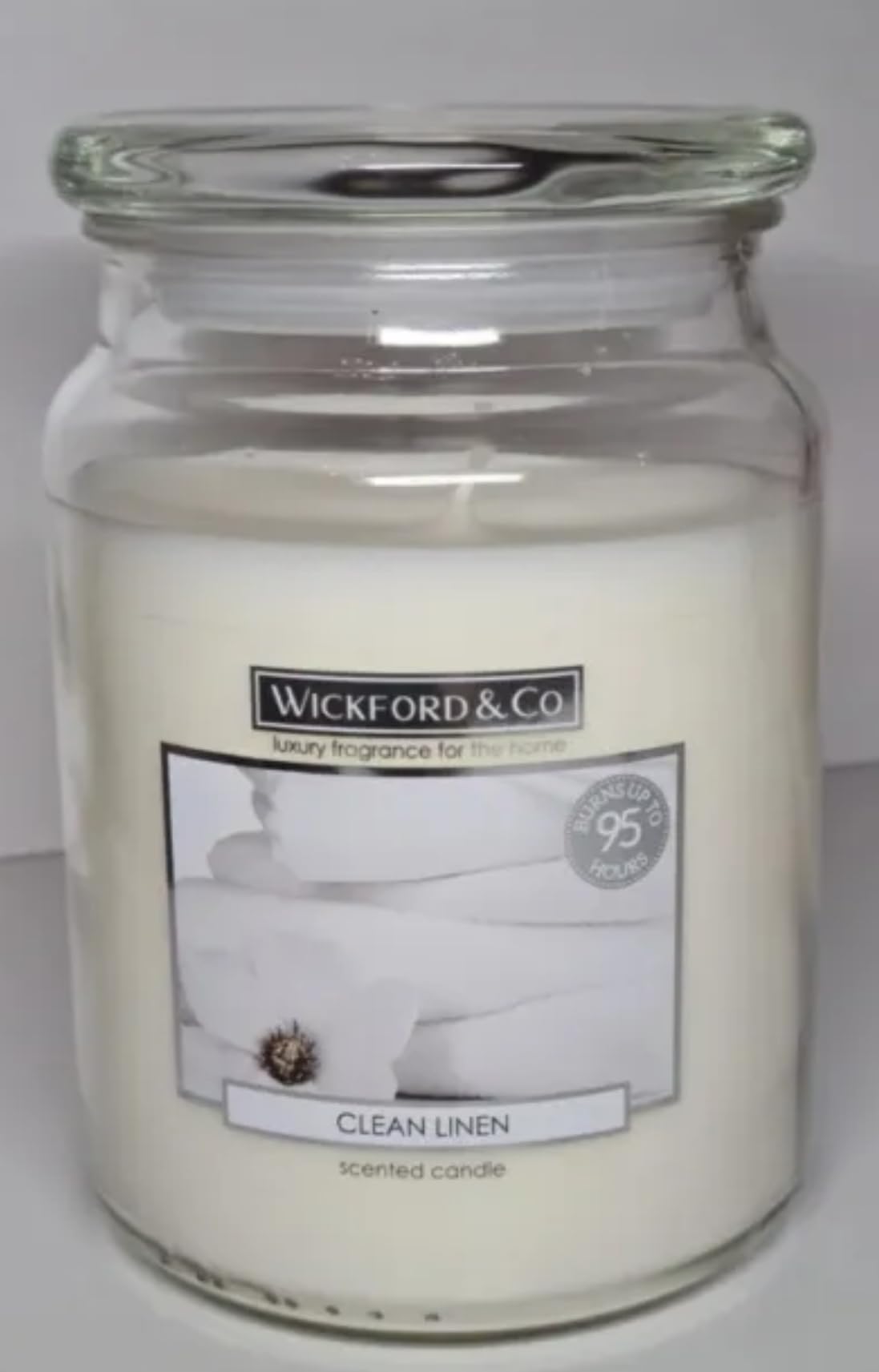 Wickford & Co Jar Candle Clean Linen Great for Birthday, Mothers Day, Valentines Present or Gift Sold by allglazz