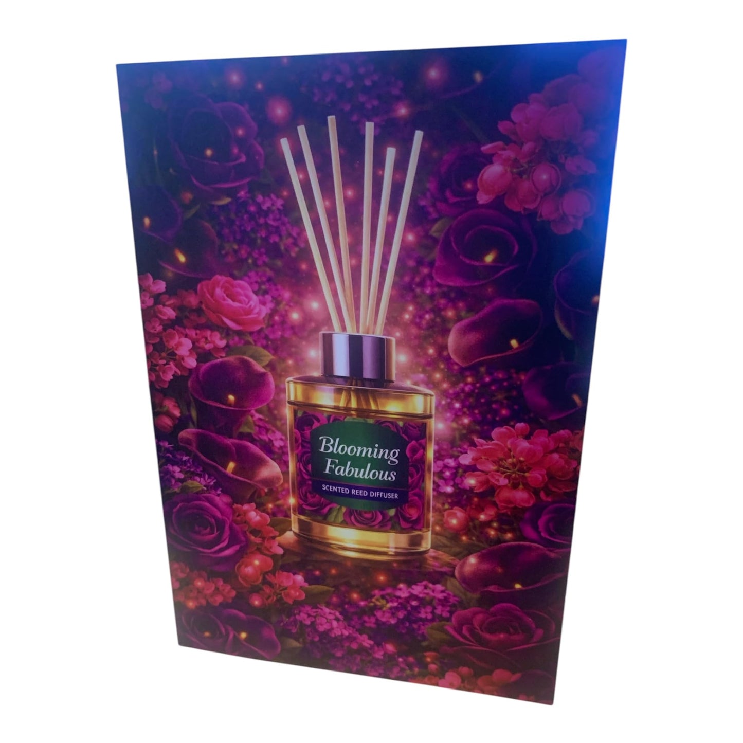 Allglazz Midnight Blooms Home Fragrance Gift Set, Ceramic Burner with Scented Crystals, Wax Melts and Candles free bespoke greetings card for any occasion