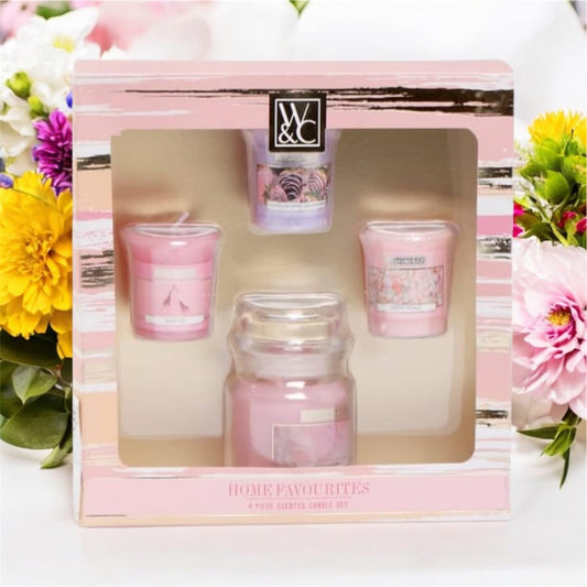 Wickford & Co 4 Piece Candle Gift Set, Perfect Xmas Christmas for Mum, Sister, Aunt, Secret Santa