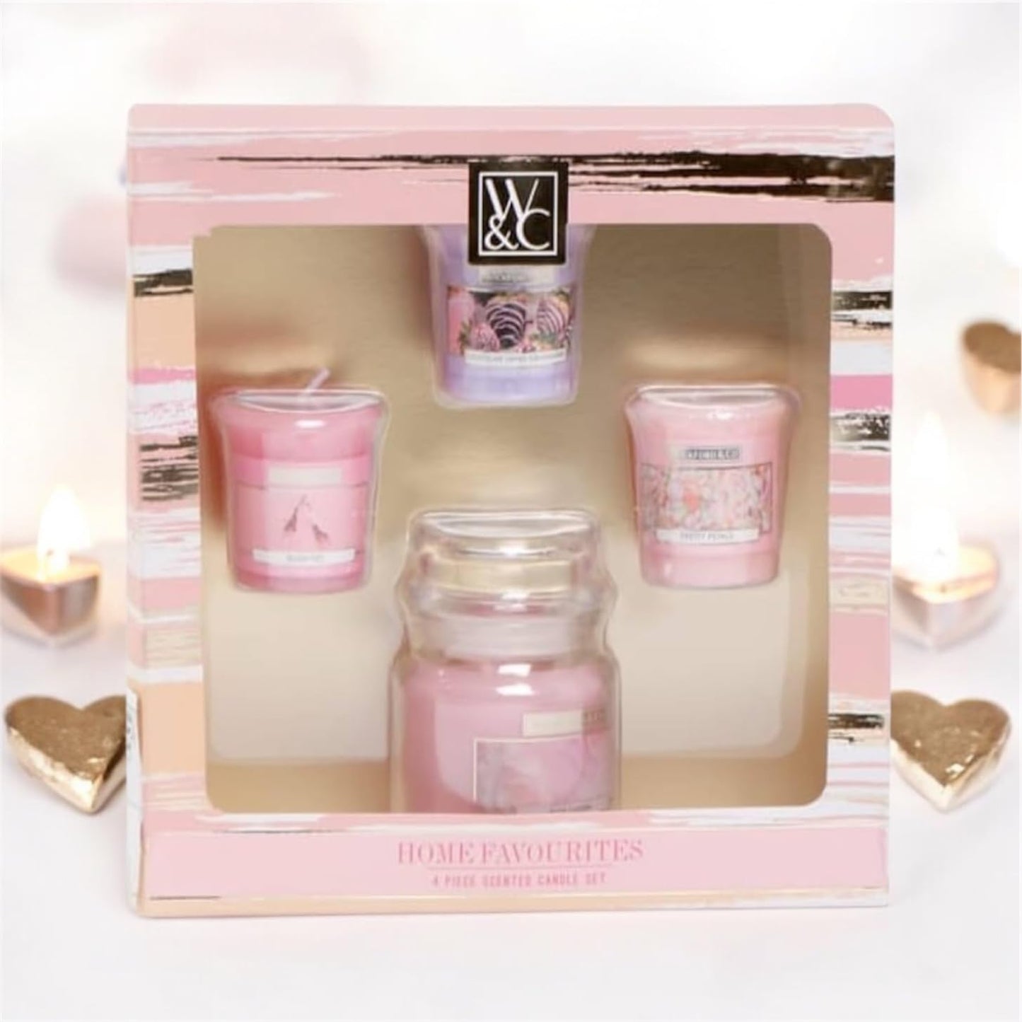 Wickford & Co 4 Piece Candle Gift Set, Perfect Xmas Christmas for Mum, Sister, Aunt, Secret Santa