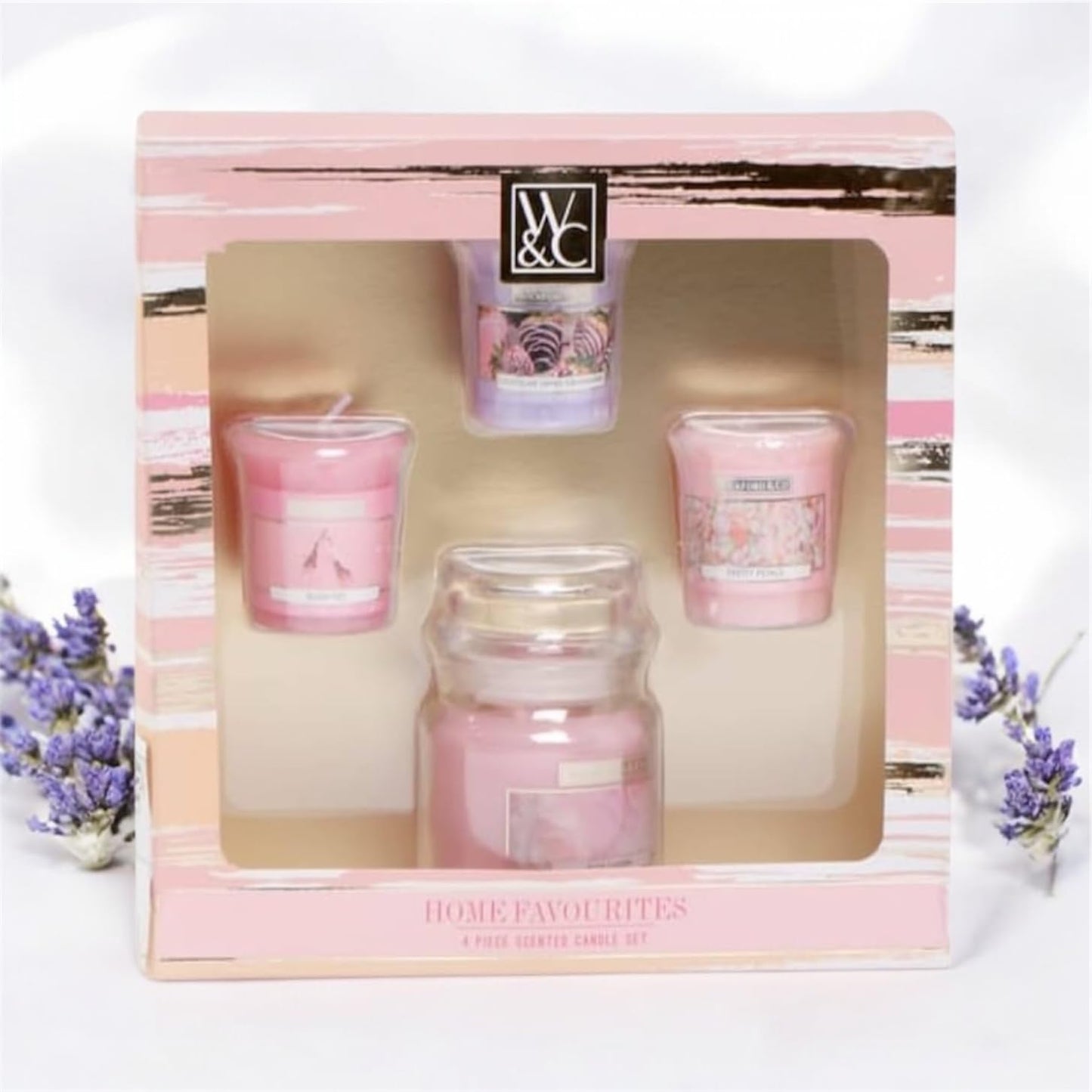 Wickford & Co 4 Piece Candle Gift Set, Perfect Xmas Christmas for Mum, Sister, Aunt, Secret Santa