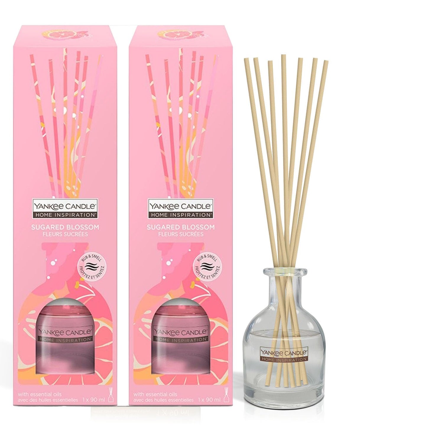 Discover the Ultimate Yank Candle Gift Set: Sugared Blossom Reed Diffuser 2-Pack with Scented Candles, Perfect Christmas Candle Gifts for Women & Autumn Ambiance.