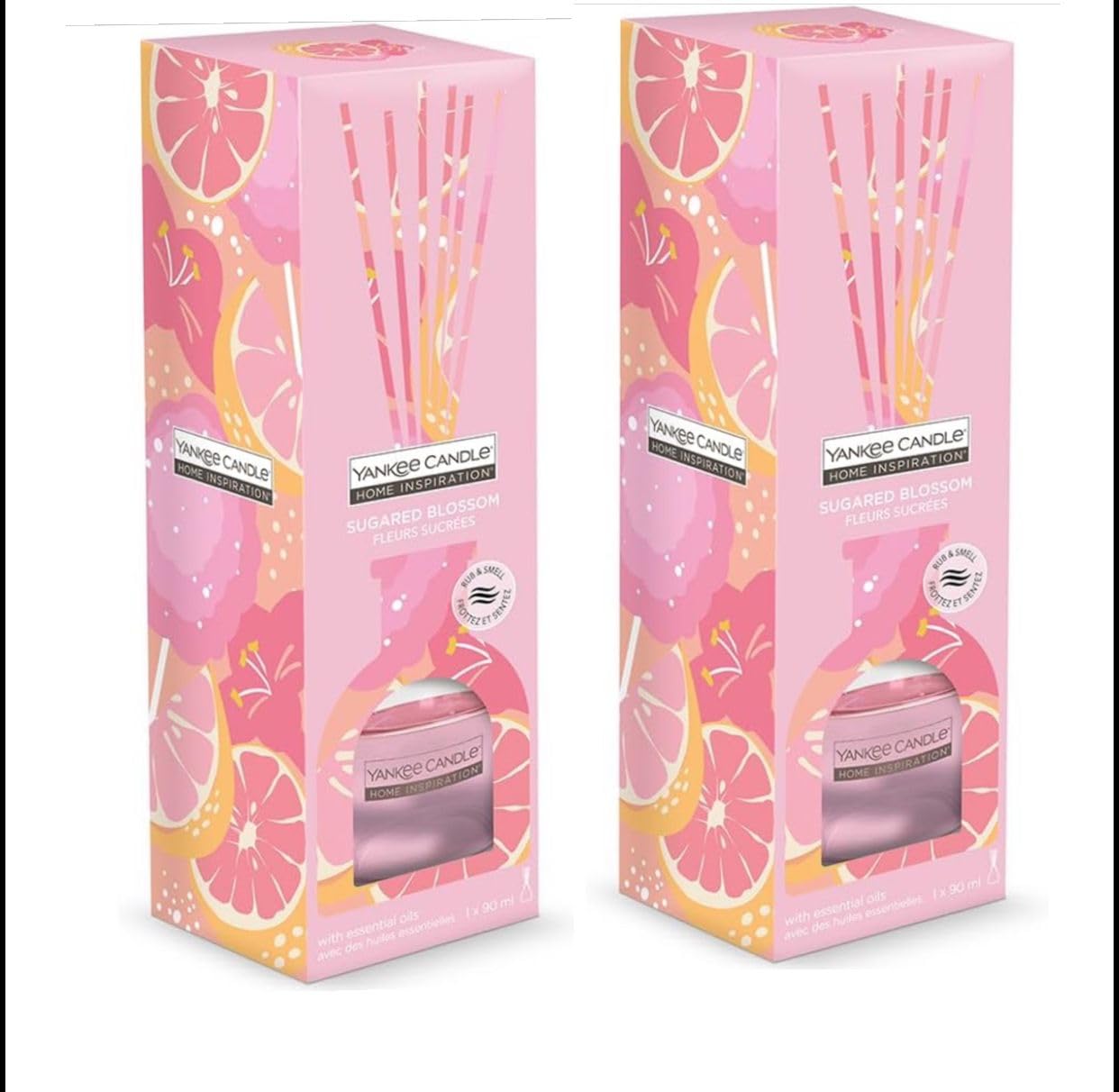 Discover the Ultimate Yank Candle Gift Set: Sugared Blossom Reed Diffuser 2-Pack with Scented Candles, Perfect Christmas Candle Gifts for Women & Autumn Ambiance.