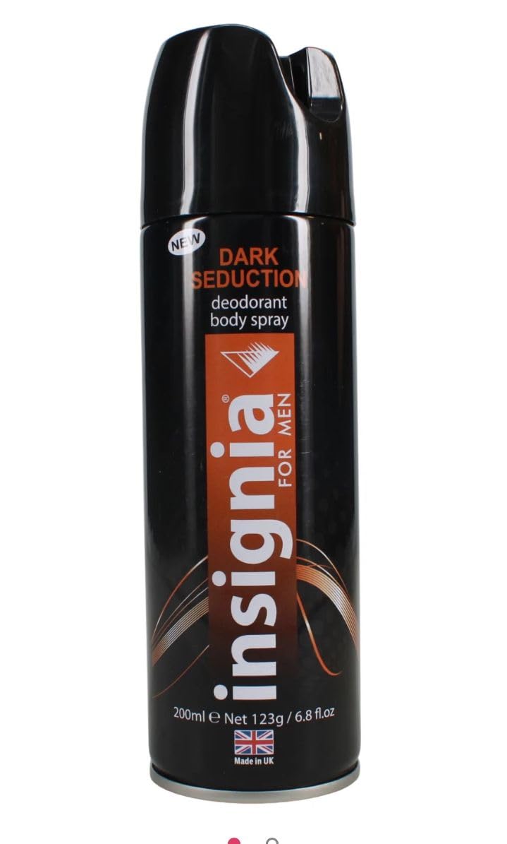 Insignia Men's Deodorant Body Spray, 200ml - 3 Pack - Zero, Dark Seduction & Sport