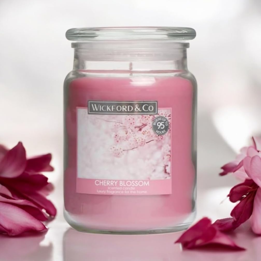 Wickford & Co Scented Candle 18oz - Cherry Blossom Christmas, Birthday, House Warming, Wedding Auntie, Mum, Sister, Cousin, Nan, Niece, Girlfriend, Wife