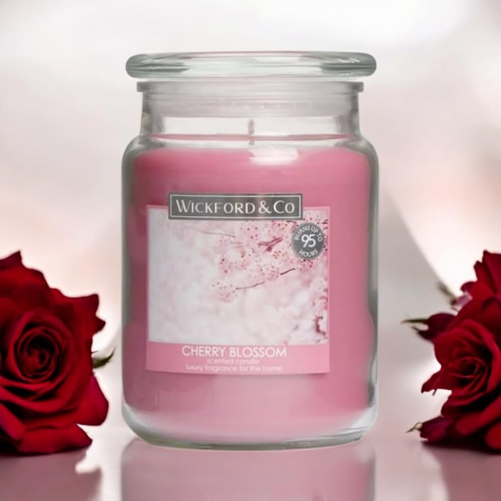 Wickford & Co Scented Candle 18oz - Cherry Blossom Christmas, Birthday, House Warming, Wedding Auntie, Mum, Sister, Cousin, Nan, Niece, Girlfriend, Wife