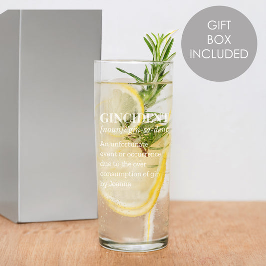 Personalised Gincident Hi Ball Glass